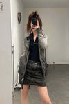 BORIS BIDJAN SABERI Dark Grey Hooded Jacket WZIPPER2 FTO00002